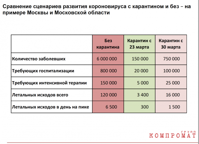 Презентация &laquo;Коронавирус в России: Последствия и меры противодействия&raquo;, подготовленная для правительства Московской области 19 марта 2020 года